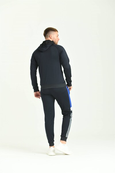 Cramp Spor Pánská tepláková souprava potápěč v tmavě modré barvě s pruhem a kapucí