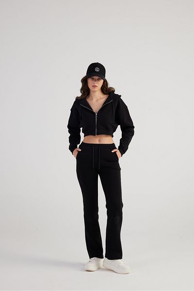 HOLLY LOLLY Ψηλόμεσο ίσιο κόψιμο Raised Mixed Sweatpants Μαύρο