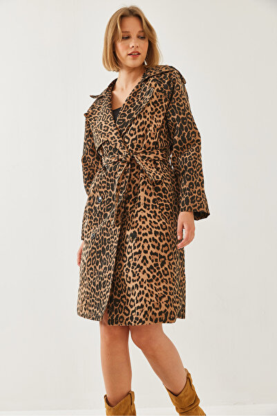 Bianco Lucci Kadın Leopar Desenli Trençkot 2490 60351110