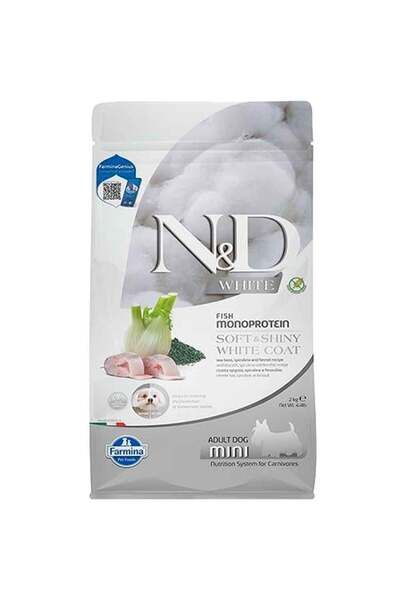 N&D Nd White Levrek Rezene Ve Spirulina Küçük Irk Beyaz Köpek Maması 2 Kg