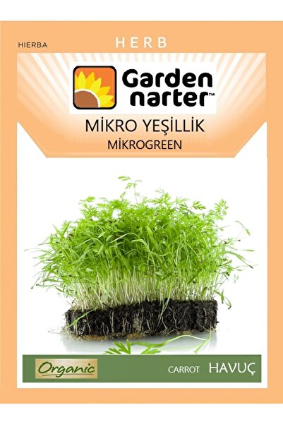 GARDEN NARTER Mikro Yeşillik Için Microgreen Organik Havuç Tohumu Mikro Filiz...