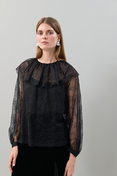 Roman Dantel Bluz Siyah K2513054_001