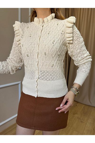Size Özgü Cardigan cu perle