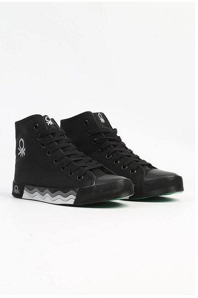 Benetton BN-31047 Black High Top Women's Sports Shoes