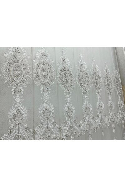 NİVEMESHOME Nivemeshome Irem 1/3 Close Pleated White Tulle Curtain Apm