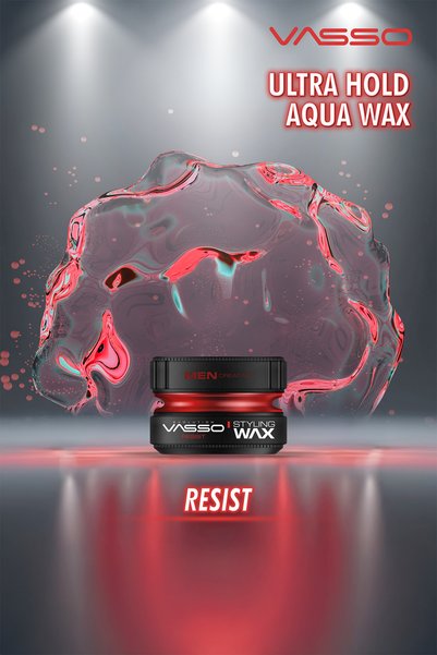 Vasso Men Kısa Saçlar Için 24 Saat Ultra Tutuş Ve Parlaklık Veren Wax - Resist Pro Aqua 150 ml
