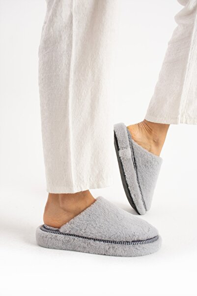 Bermody Melinda Papuci de casă pentru femei, gri de iarnă, zilnic, confortabi...