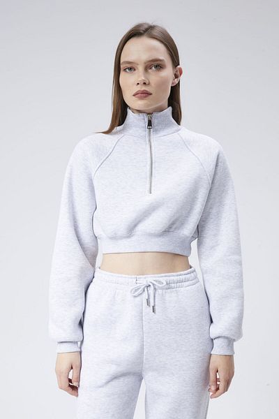 soBasic Set de trening Demi Gri Melange - Guler și picior elastic