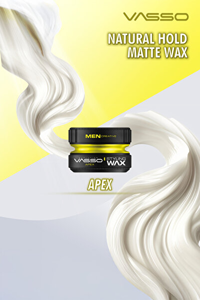 Vasso Men 24 Saat Tüm Saç Tipleri Için Doğal Tutuş Sağlayan Şekillendirici Mat Wax Apex Pro Paste 150 ml