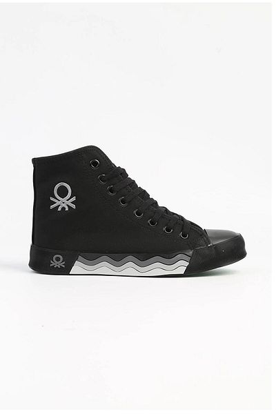Benetton BN-31047 Black High Top Women's Sports Shoes