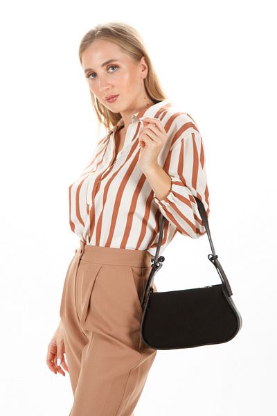 Newish Women's Black Suede Baguette Bag