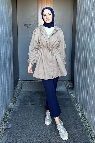 Oven Theresa Κοντός Trench Coat-Toprak