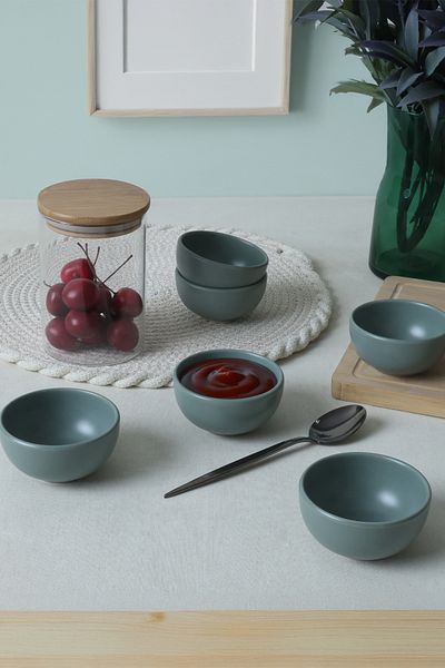 Keramika Μίνι μπολ σνακ Matte Green Cloud - 8 cm, 6 τεμάχια, 322