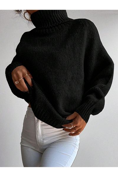 Figo Pulover din tricot cu nervuri - Gât roscat, mânecă raglan