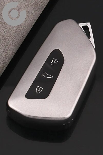 Alazpay Husă pentru chei Volkswagen Golf Passat Arteon Tiguan Caddy TPU (argintiu metalic)