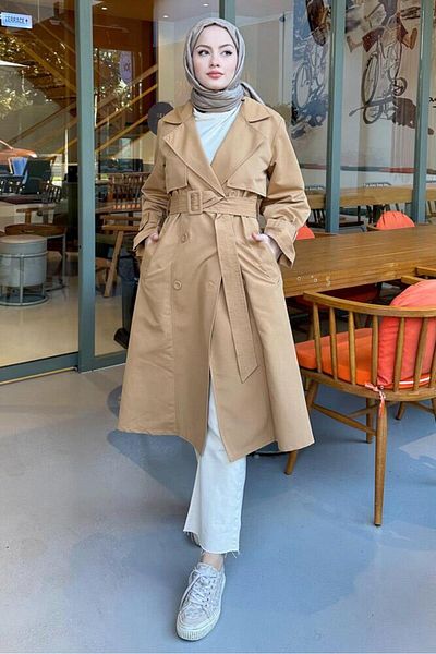 Oven Clara Trench Coat-Camel