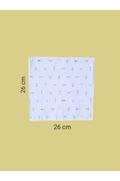 PAMUK HANIM 5-Piece Mouth Wipes Cotton Combed Combed+Pico Fabric Baby-Neonborn Cleaning Sweat Cloth 26X26Cm