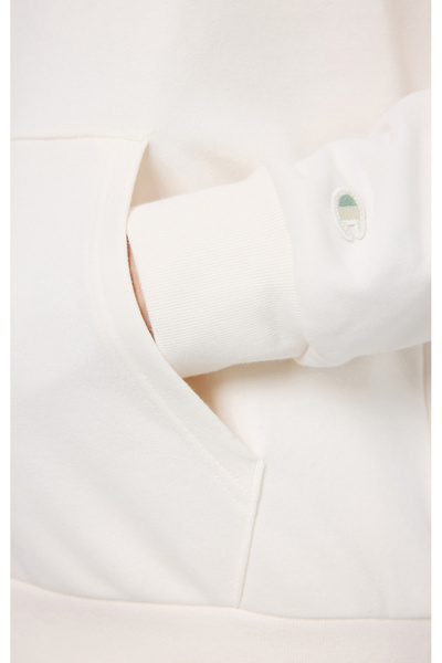 Champion Eco Future Hooded Sweatshirt Organik Pamuk Bej Erkek Kapüşonlu Sweatshirt-219785-WW034