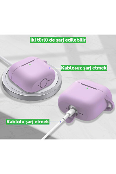 EWEC 4. Nesil Uyumlu Lila Premium Silikon High Quality Kulaklık Kılıfı (2 MM KALINLIK)