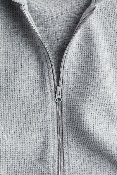 H&M Waffled Zip-through Hoodie