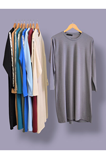 ENDAMIM Large Size Tunic - Twist Knitted Fabric, Lycra