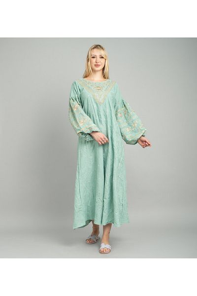 IKKXA Embroidered Wide Push Sleeves Jalabiya CJ1085