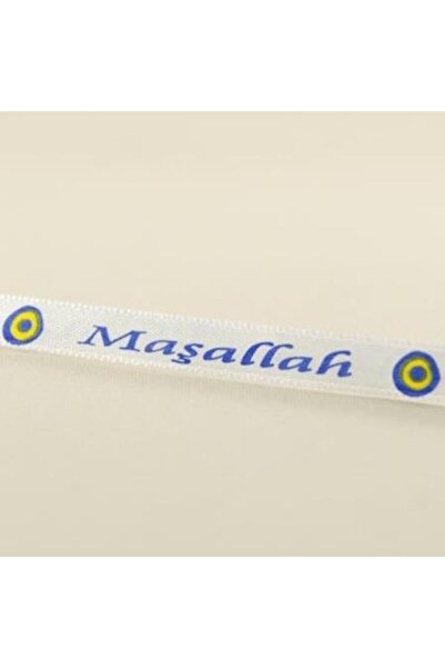 ipekhobi Beyaz Kurdela  Üstüne Lacivert Yazılı Maşallah 10Lu Paket