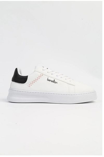 Benetton Bn-31203 Alb Negru Pantofi sport pentru bărbați
