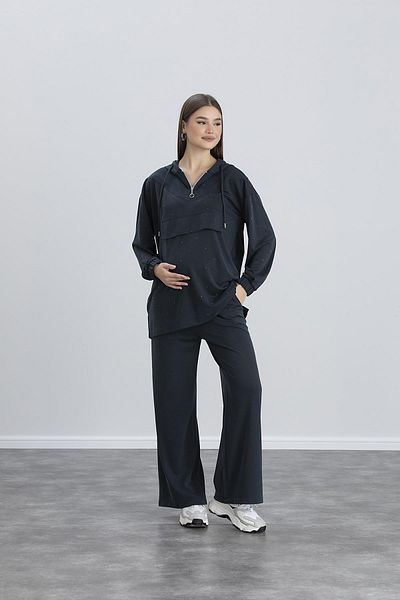 Işşıl IŞŞIL 7984-Μαλακή υφή Lycra Βαμβακερή Πέτρα Σετ φόρμας εγκυμοσύνης