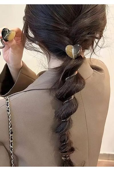 Modex Auger Elastic Rubber Heart Pattern Ponytail Buckle (7cm)