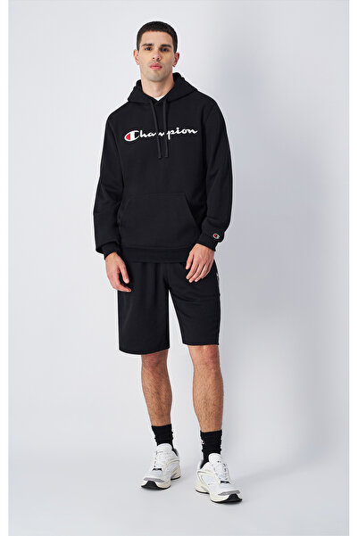 Champion Icons Hooded Sweatshirt Siyah Erkek Kapüşonlu Sweatshirt-220726-KK001