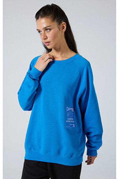 Champion Modern Bookstore Crewneck Sweatshirt Blue Women's Sweatshirt-117197-...