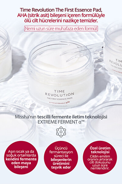 Missha Yaşlanma Karşıtı Bakım Sunan Fermente İçeriklere Sahip Ped Time Revolution The First Essence Pad