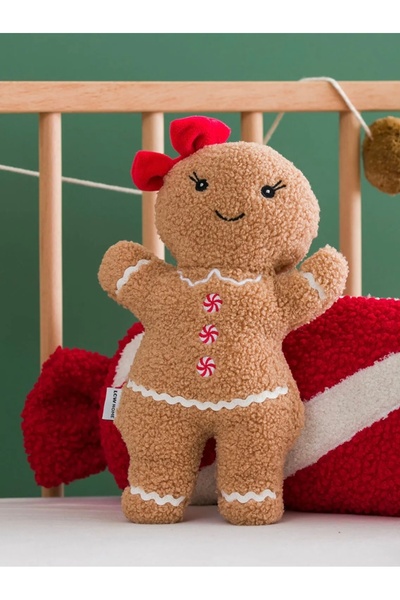 LC Waikiki New Year Special from Renkli̇mağazadan Brown Cookie Man Figured Baby Pillow 30 cm