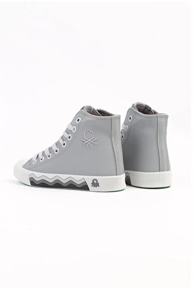 Benetton Bn-31047 Gray High Top Women's Sneakers
