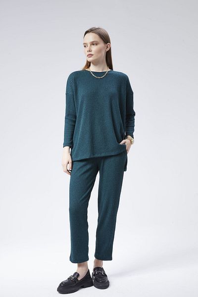 soBasic Tricotaj Comfort Double Set - Verde Petrol
