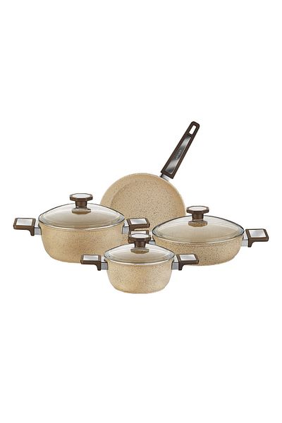 Aryıldız Vortex Capuucino 7 Piece Cookware Set