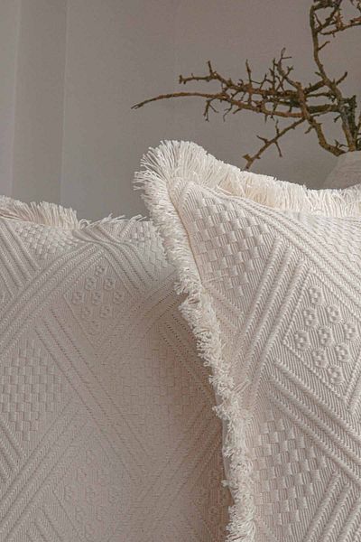 Pilloveland Natural Cotton Traditional Buldan Woven Throw Pillow Cover - 4 Pieces - 42*42 cm