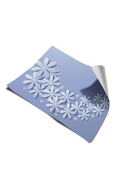 Bigaimaj Capac pentru frigider și mașină de spălat vase cu model de flori albastre - folie adezivă