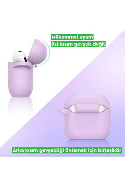 EWEC 4. Nesil Uyumlu Lila Premium Silikon High Quality Kulaklık Kılıfı (2 MM KALINLIK)