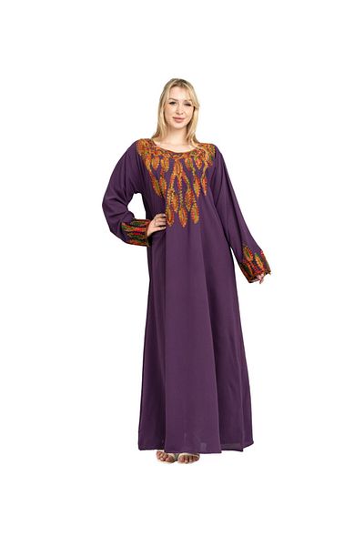 IKKXA Solid Embroidery Elegant Jalabiya XJ1002