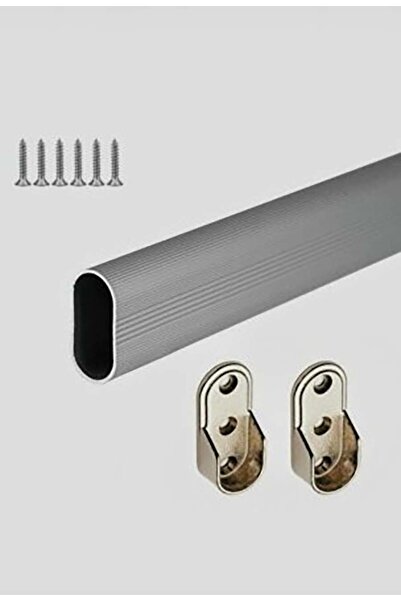 Home OVAL ALÜMİNYUM GARDROP DOLAP İÇİ ASKI BORUSU 60CM +2 ADET FLAŞ