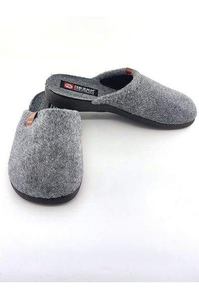 GEZER Men's Winter Fitted Gray Color House, Misapphere and Dower Slippers