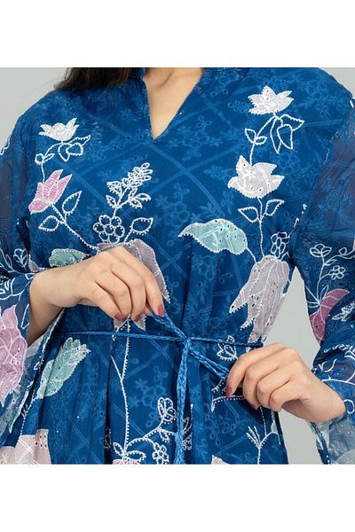 IKKXA Elegant Floral Embroidered Jalabiya CJ1092