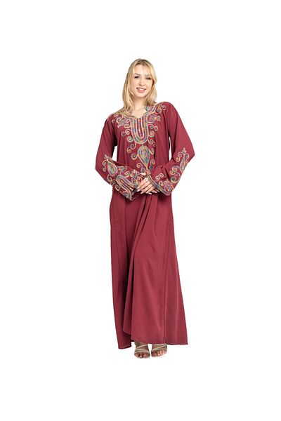 IKKXA Solid Embroidery Elegant Jalabiya XJ1003