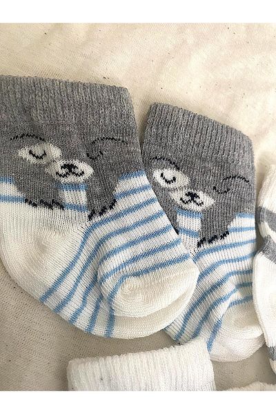 MİLAYS LİFE HOME COLLECTİON Mi̇lays Baby Kids Baby Boy Cotton Socks 0-3 Months