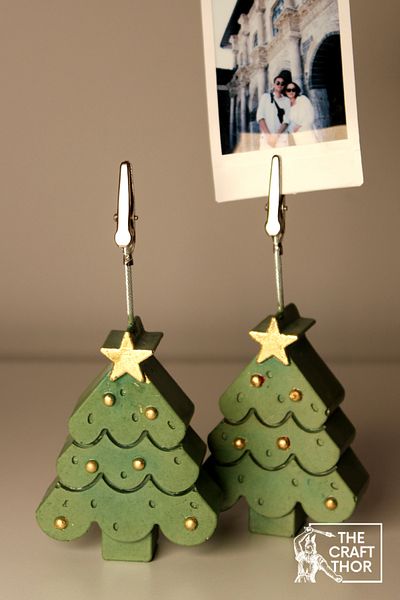 The Craft Thor Set of 2 Handmade Christmas Tree Gift Concrete Note Holders