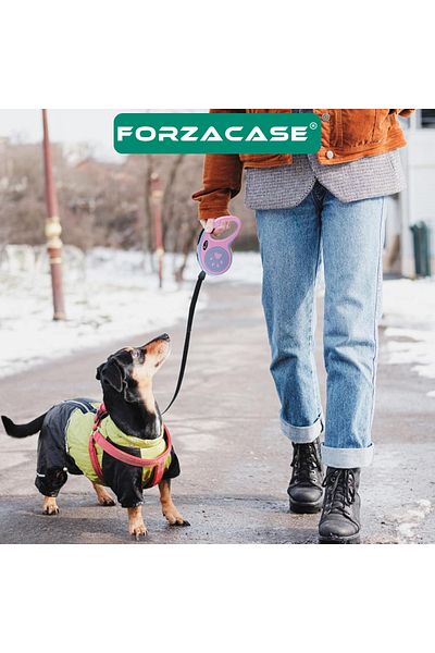 Forzacase Paw Pattern 3 Meters Automatic Retractable Dog Collar Assorted Color 1 Piece - Fc859