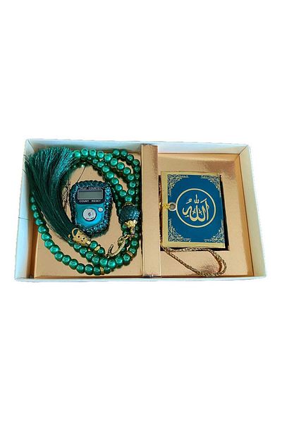 pekel Mini Quran Gift Set - Rhinestone and Stylish Prayer Beads