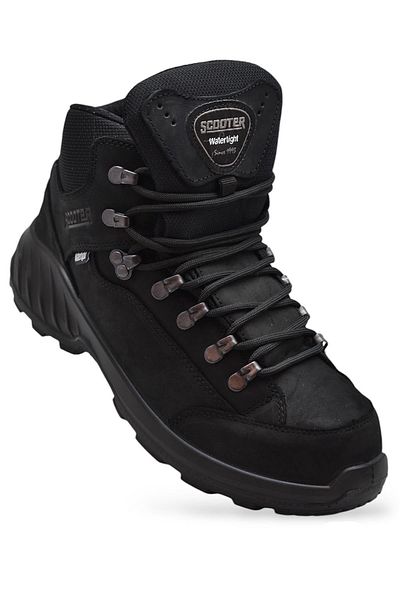 Scooter 4107 Orthopedic WATERPROOF Γνήσιο δέρμα Outdoor Ανδρικές Μαύρες Μπότες Παπούτσια
